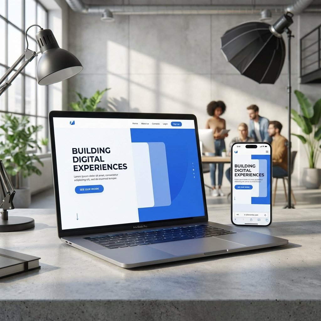 Responsive and modern web design showing user interface optimized for conversion on mobile and desktop